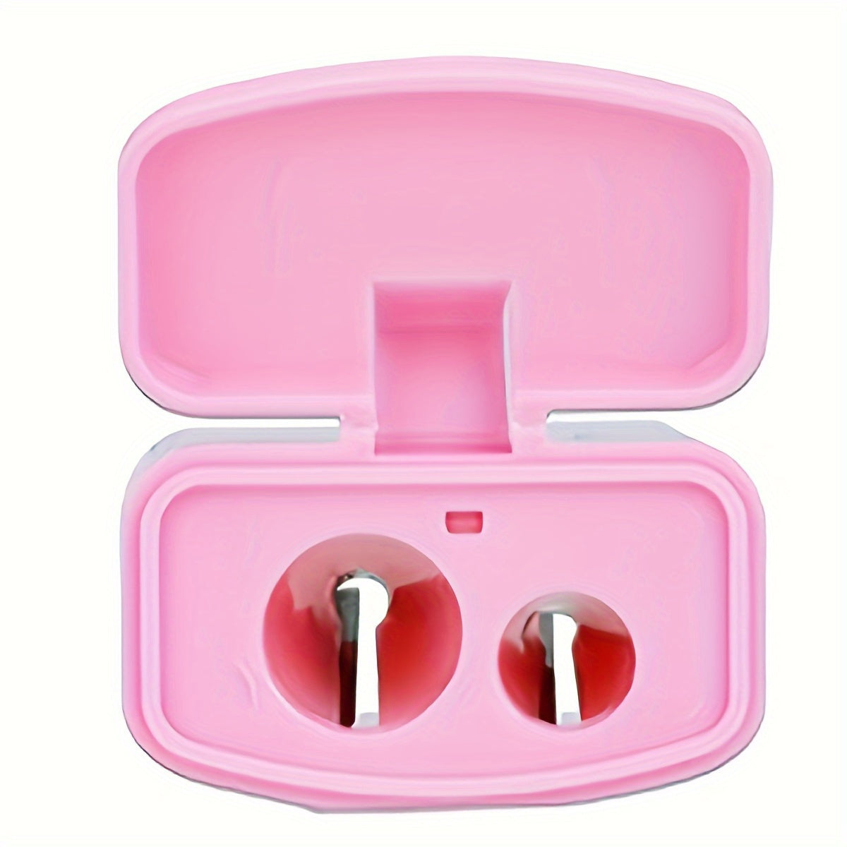 1 Transparent Large-Capacity Dual-Hole Cap  Portable Pencil Sharpener, Suitable for Students Office Art Drawing