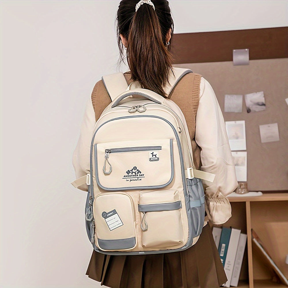 Stylish Student Backpack Stylish Minimalist Backpack for High School & College Students | Large Capacity with Six Pockets, Suitable for Teenagers