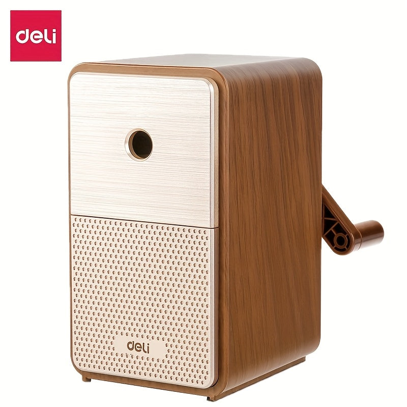 1pc Deli Speaker Rotating Pencil Sharpener with Adjustable Tip Thickness, Stylish Office Supplies, School Stationery Sharpener