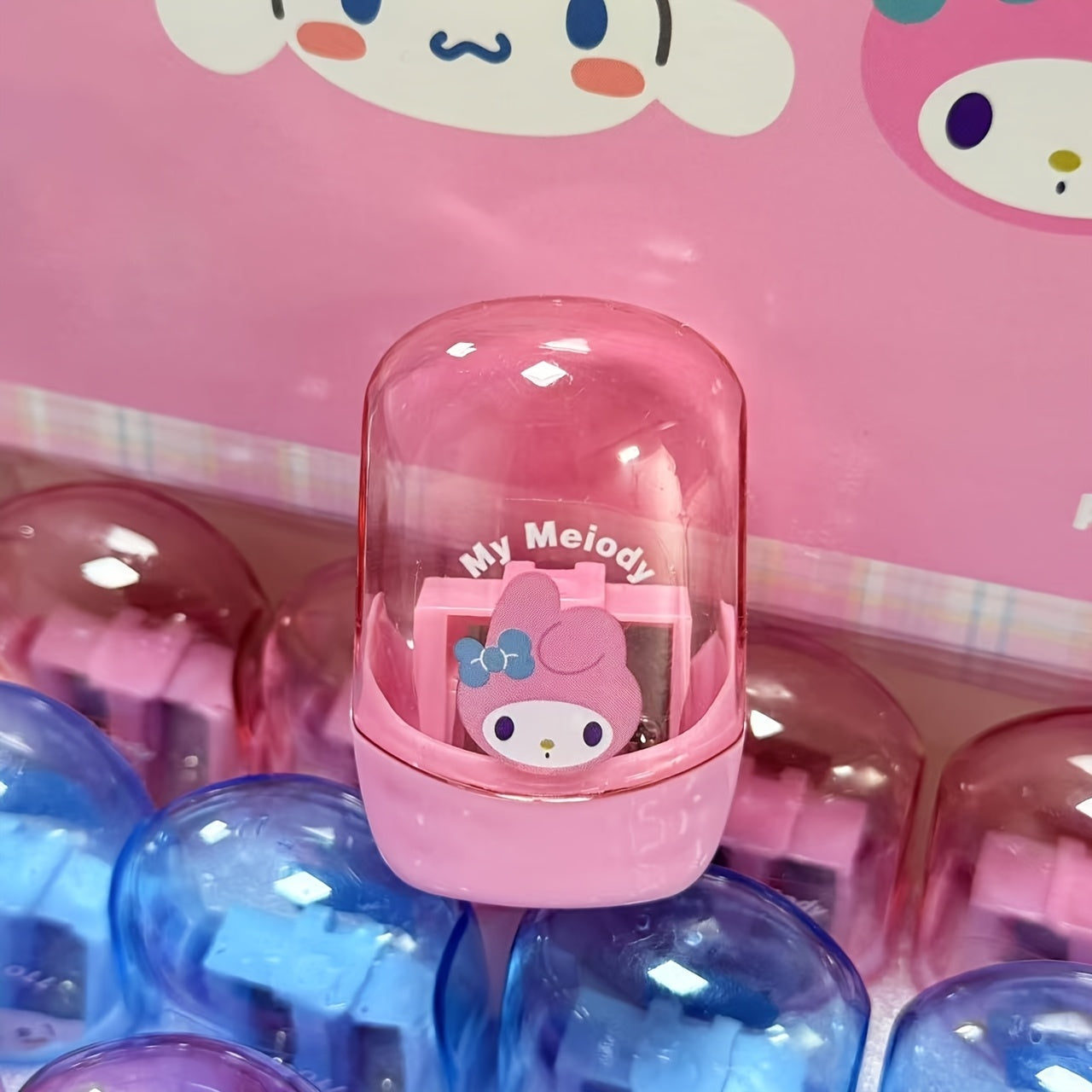 Sanrio Themed Portable Pencil Sharpener | Dual-Hole Design, Battery-Free, Acrylic Material, Suitable for Home and Classroom Use | Durable Student Sharpener, Various Colors, Compact and Portable