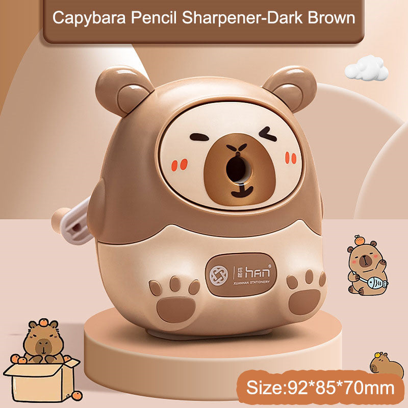 Kawaii Capybara Pencil Sharpener, a Creative Stationery Item for School And Office, Measuring 80*80*100Mm, from Korea.