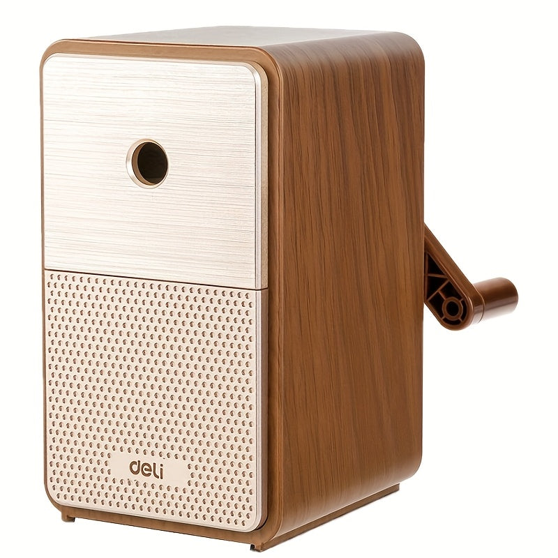 1pc Deli Speaker Rotating Pencil Sharpener with Adjustable Tip Thickness, Stylish Office Supplies, School Stationery Sharpener