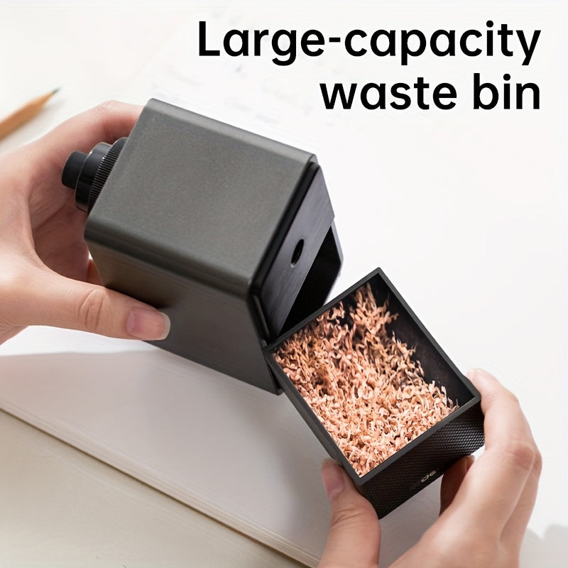 1pc Deli Speaker Rotating Pencil Sharpener with Adjustable Tip Thickness, Stylish Office Supplies, School Stationery Sharpener