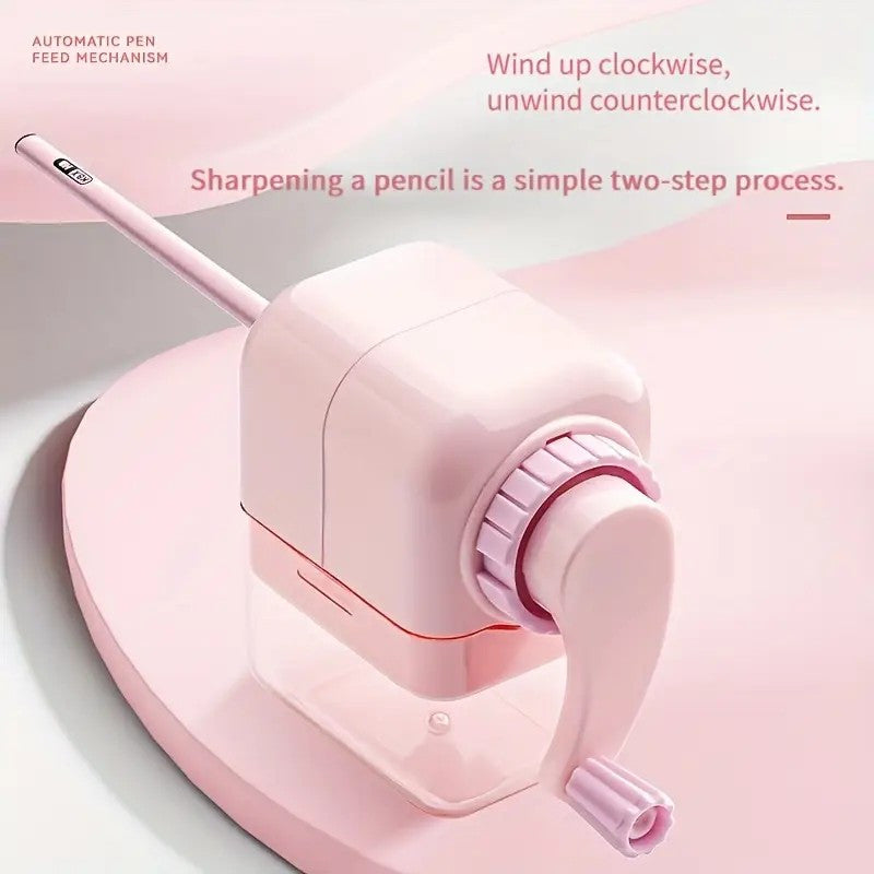 Manual Pencil Sharpener - Various Designs, No Batteries Needed, Features a 5-Level Adjustable Point, Made from ABS Material, Ideal for Students, Households, And Workplaces, Can Serve As Birthday Presents, Back-To-School Gifts