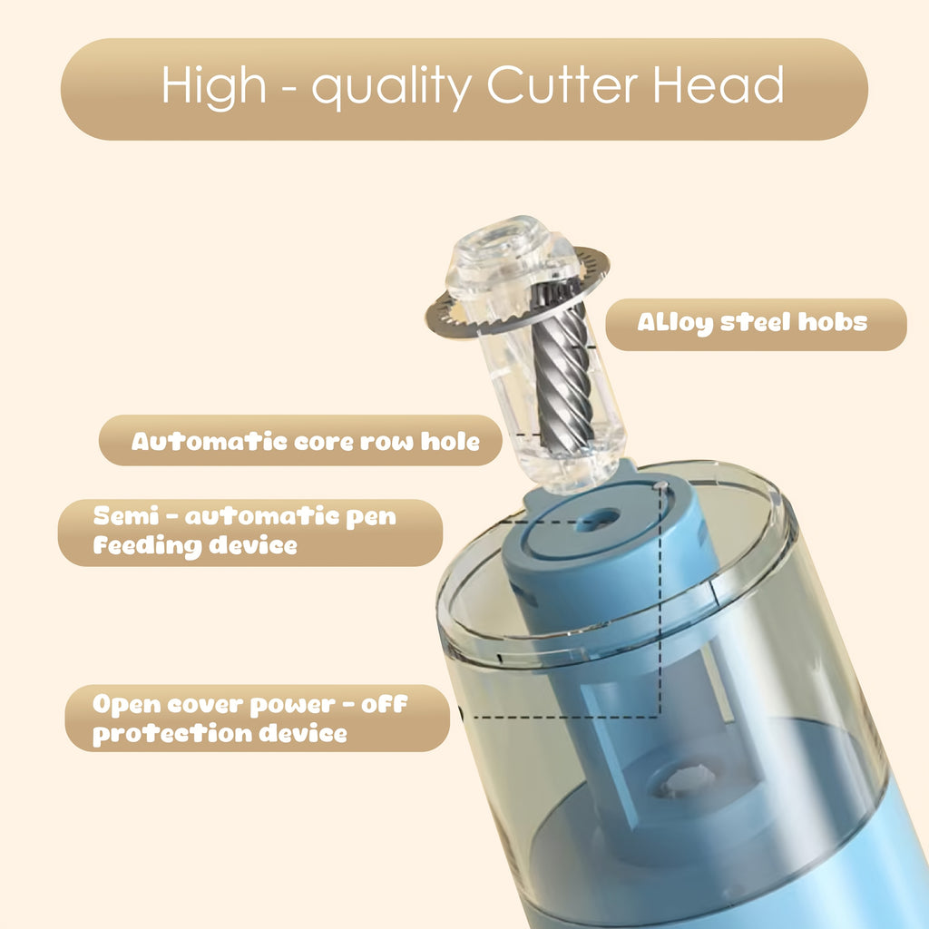 Electric Pencil Sharpener Designed for Professionals, Featuring Quick And Accurate Sharpening Capabilities. This Smart Automatic Device Offers Effortless Sharpening And Comes with Gift Stickers And USB