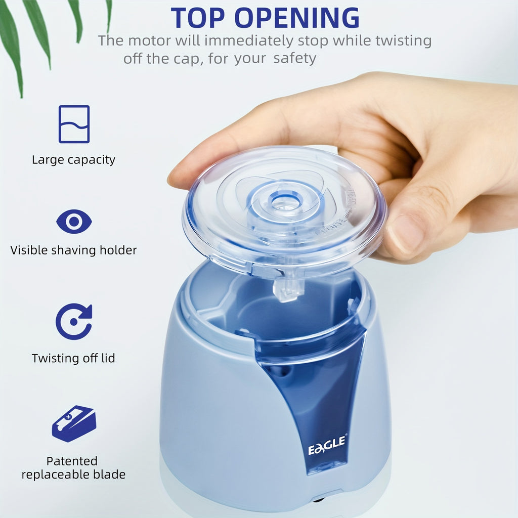Electric Pencil Sharpener Electric Pencil Sharpener, Battery-Powered (Batteries Not Included), Portable, Replaceable Blade, Holiday Gift, Suitable for Home and Office Use