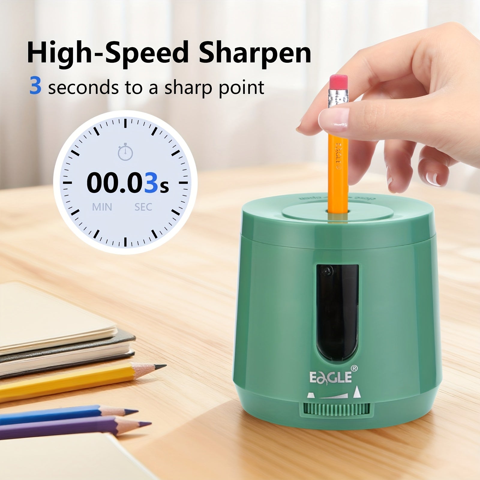 Electric Pencil Sharpener, Powered by Batteries Or USB, Quickly Sharpens Blades, Portable Automatic Pencil Sharpener, Suitable for Colored Pencils (6-8 Mm), for Office And Home Use