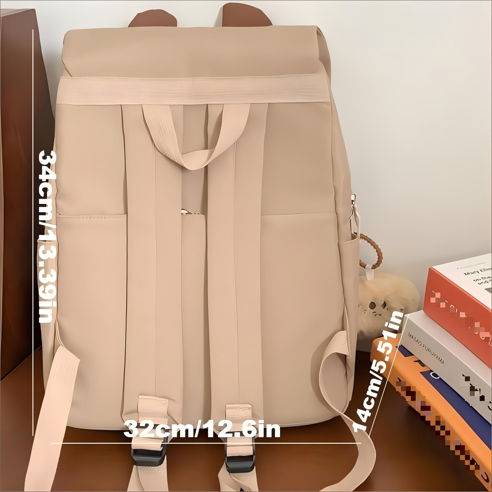 Cute INS backpack, capybara large capacity backpack, female student backpack, college student simple and ugly shopping versatile backpack, accommodating 14 inch tablets, and easy to maintain, step into the world of capybaras