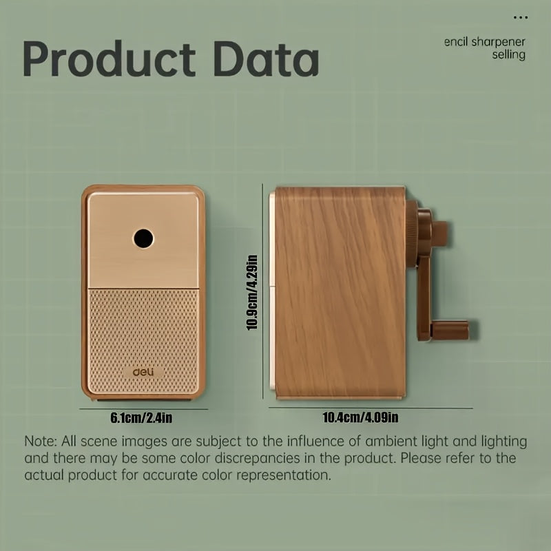 1pc Deli Speaker Rotating Pencil Sharpener with Adjustable Tip Thickness, Stylish Office Supplies, School Stationery Sharpener