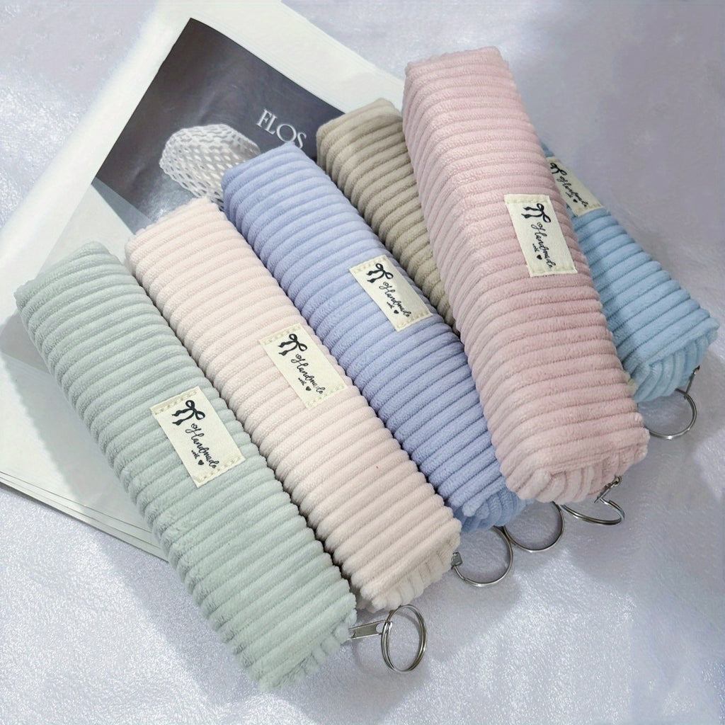 1pc of Easy Crystal Velvet Fabric Label Multi-Purpose Stationery Storage Pencil Case