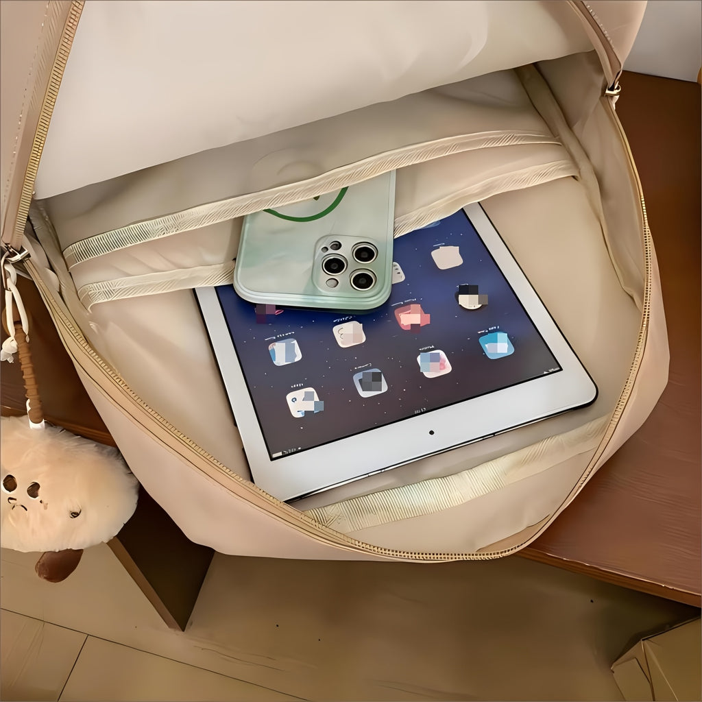 Cute INS backpack, capybara large capacity backpack, female student backpack, college student simple and ugly shopping versatile backpack, accommodating 14 inch tablets, and easy to maintain, step into the world of capybaras