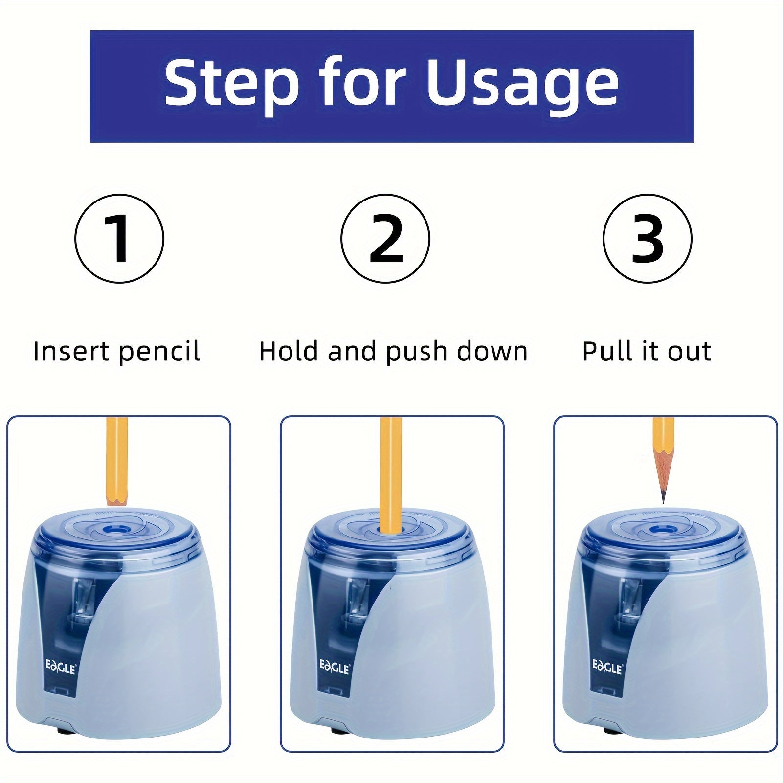 Electric Pencil Sharpener Electric Pencil Sharpener, Battery-Powered (Batteries Not Included), Portable, Replaceable Blade, Holiday Gift, Suitable for Home and Office Use