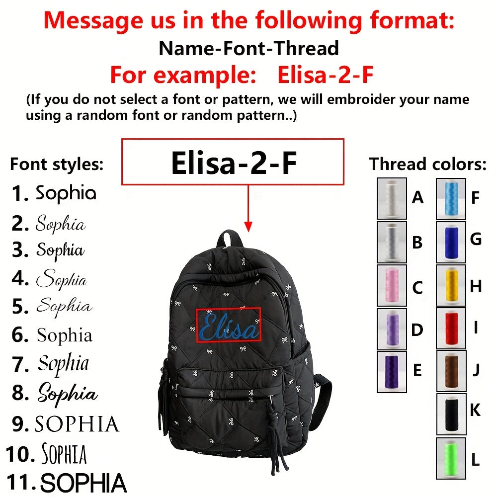 Personalized Student Backpacks | Custom Name Embroidered Bags with Large Capacity And Adjustable Straps | Unisex Lightweight Travel Bags with a Stylish College Vibe | Ideal Choice for Halloween, Christmas, Birthday Parties