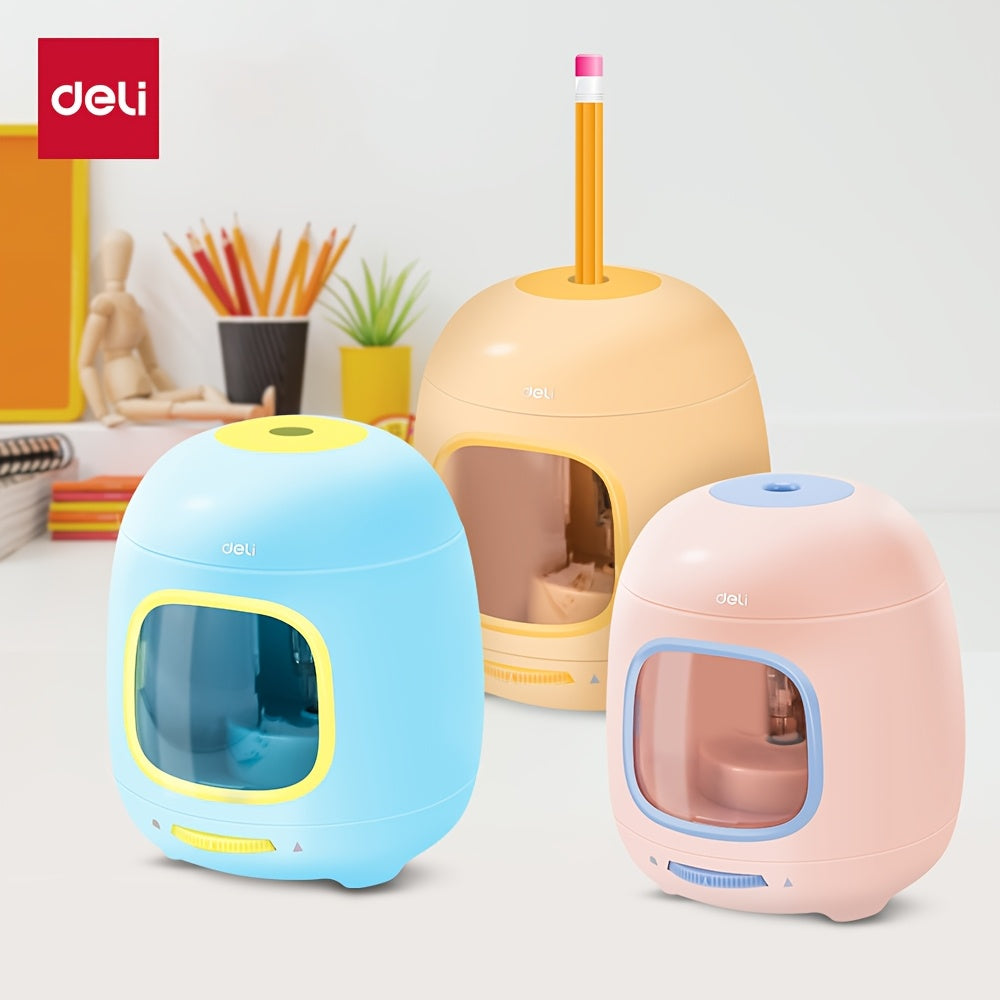 Deli Automatic Electric Pencil Sharpener - High-Speed Sharpening, Portable Corded-Electric Pencil Sharpener Suitable for Home, Office & Use - Design (,)