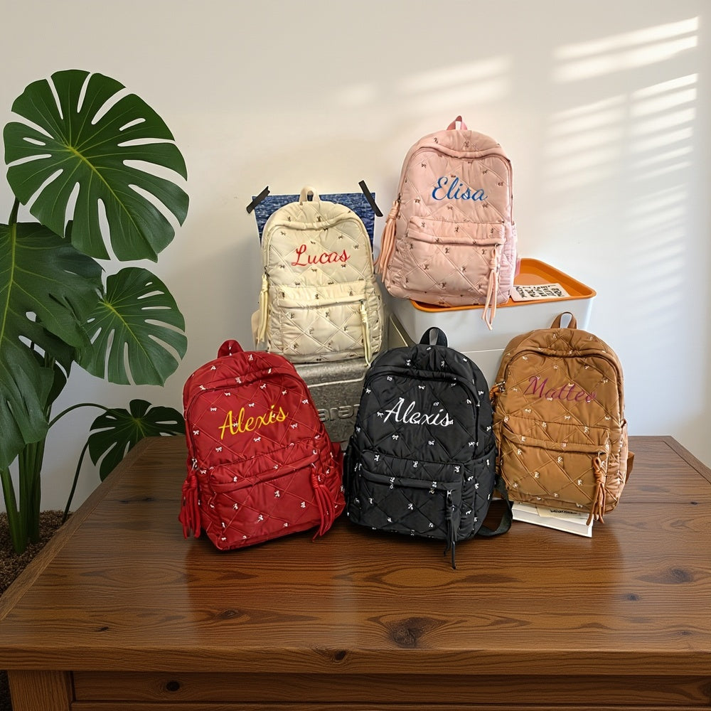 Personalized Student Backpacks | Custom Name Embroidered Bags with Large Capacity And Adjustable Straps | Unisex Lightweight Travel Bags with a Stylish College Vibe | Ideal Choice for Halloween, Christmas, Birthday Parties