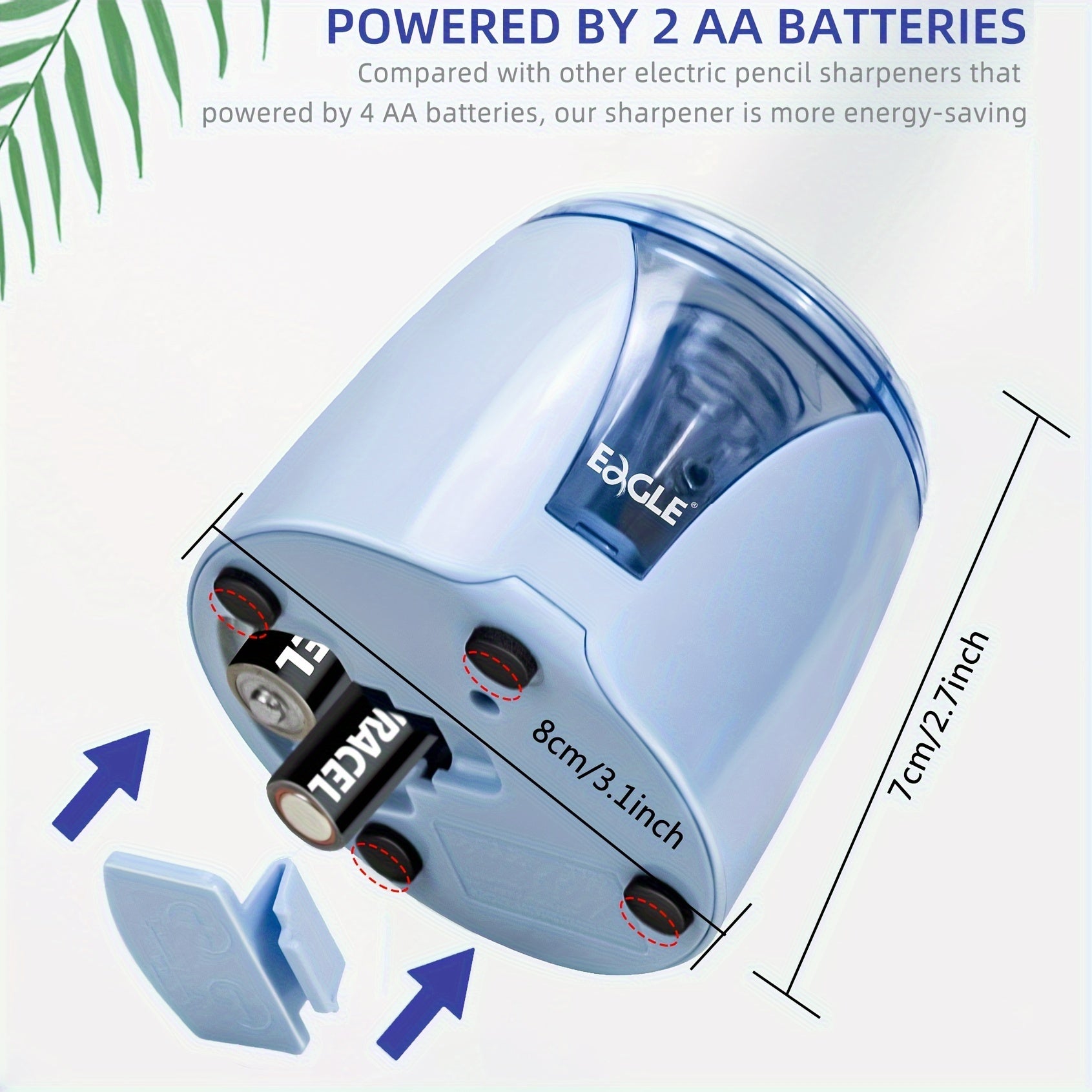 Electric Pencil Sharpener Electric Pencil Sharpener, Battery-Powered (Batteries Not Included), Portable, Replaceable Blade, Holiday Gift, Suitable for Home and Office Use