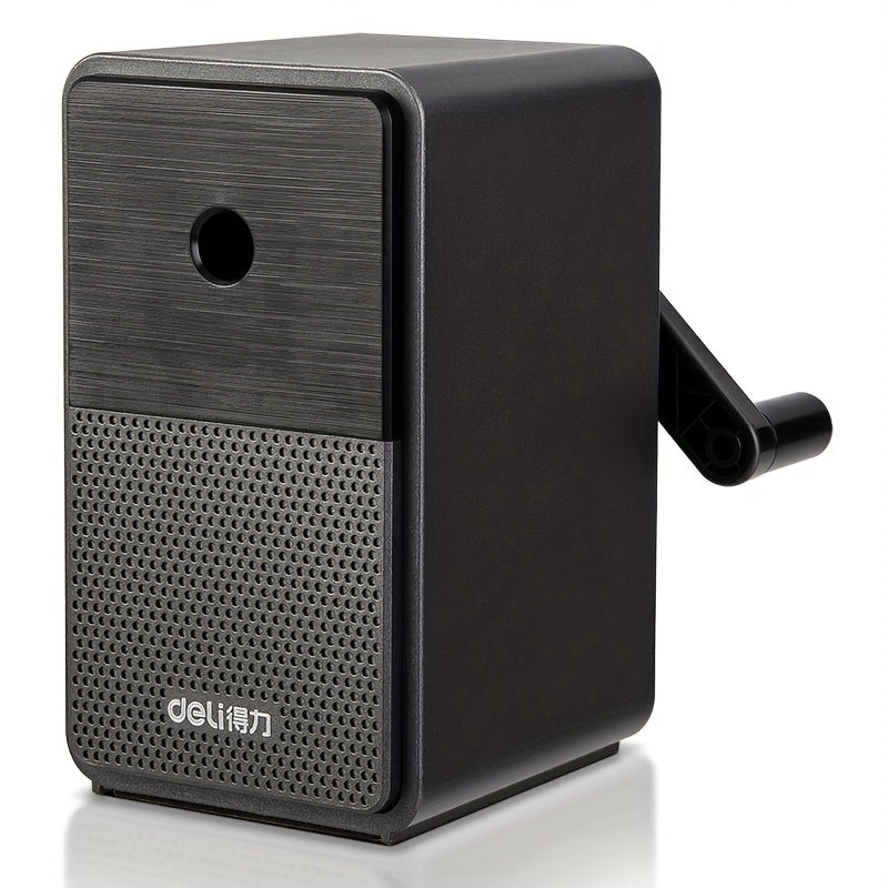 1pc Deli Speaker Rotating Pencil Sharpener with Adjustable Tip Thickness, Stylish Office Supplies, School Stationery Sharpener