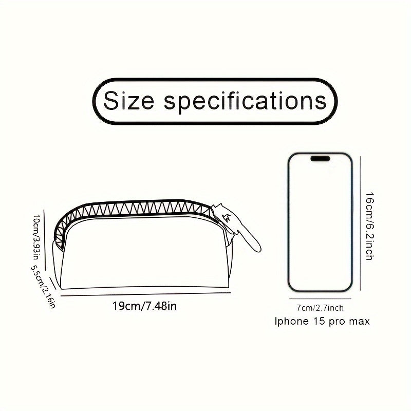 1pc, Large Zipper Pencil Case with Floral Print, Spacious Makeup Bag, Oversized Zipper Stationery Pencil Case Suitable for Pens And School Supplies