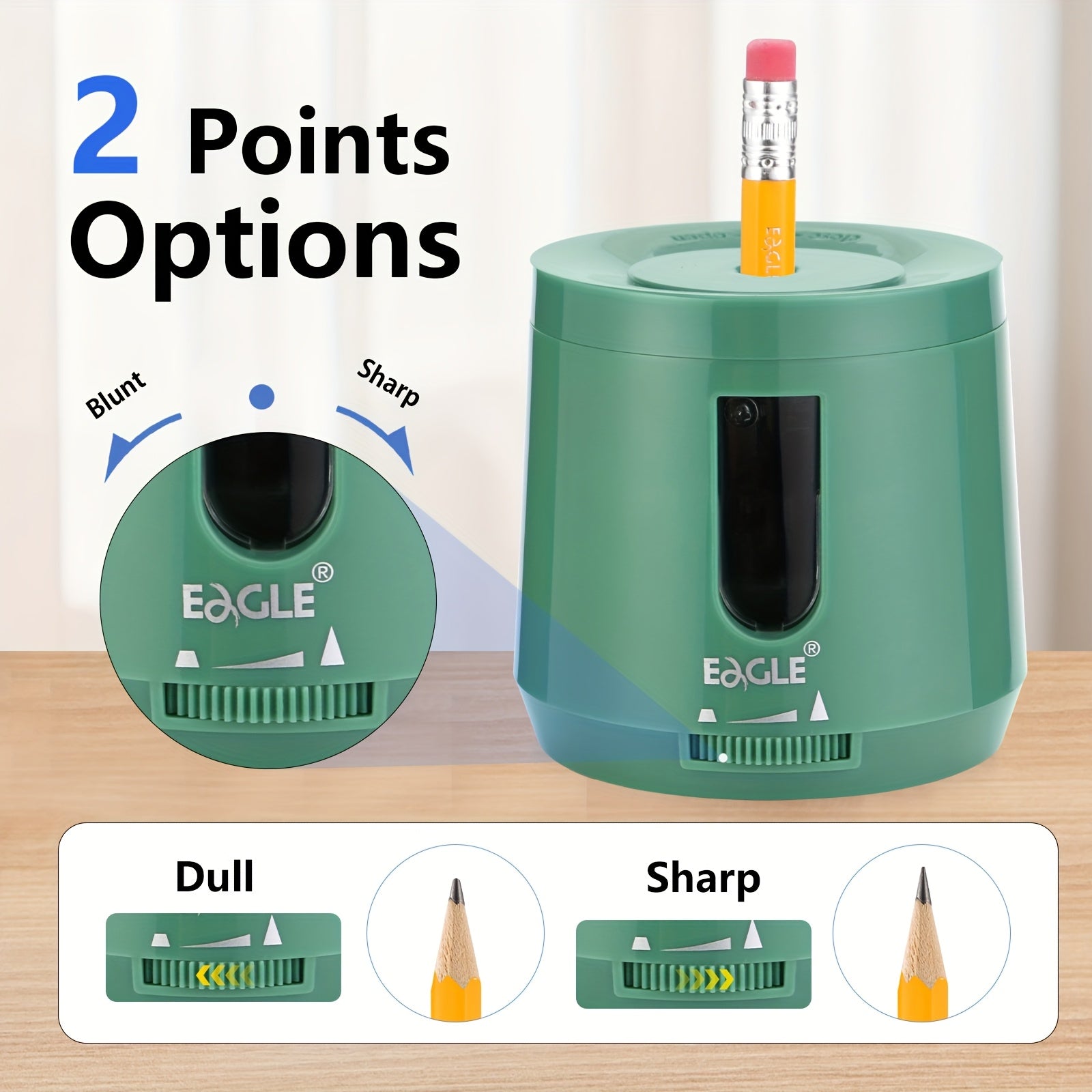 Electric Pencil Sharpener, Powered by Batteries Or USB, Quickly Sharpens Blades, Portable Automatic Pencil Sharpener, Suitable for Colored Pencils (6-8 Mm), for Office And Home Use