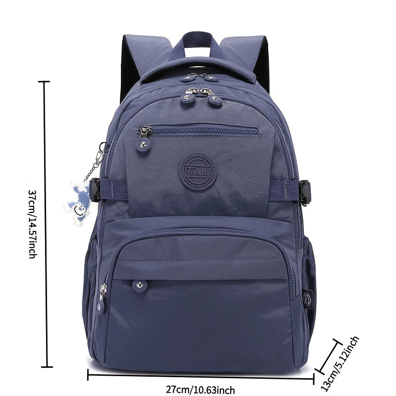 Heavy-Duty Nylon Backpack, Large Capacity Multi-Compartment Luggage Bag with Adjustable Shoulder Straps, Durable Student Backpack for Travel, School & Commuting, Outdoor, Multi-