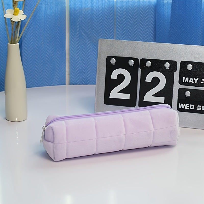 Soft Plush Pencil Case\u002FCushion\u002FStorage Pouch, Designed for Women, Creative Stationery Organizer, Large Capacity, Cute Makeup Bag, Incorporating Japanese Design Style, Back-to-School Essential; Back-to-School Supplies, Pencil Pouch, School Bag