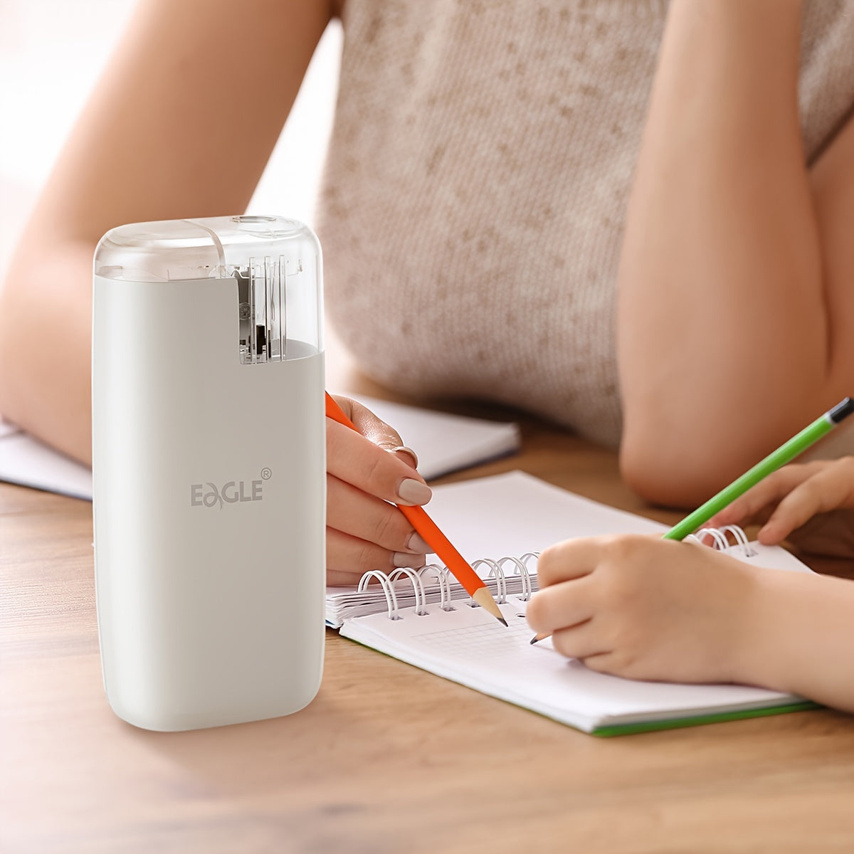 Electric Pencil Sharpener, Protable Automatic Pencil Sharpener for Colored Pencils 6-8mm, Pocket-Sized with Creative Patented Design, Suitable for Art Classroom, Home, Office