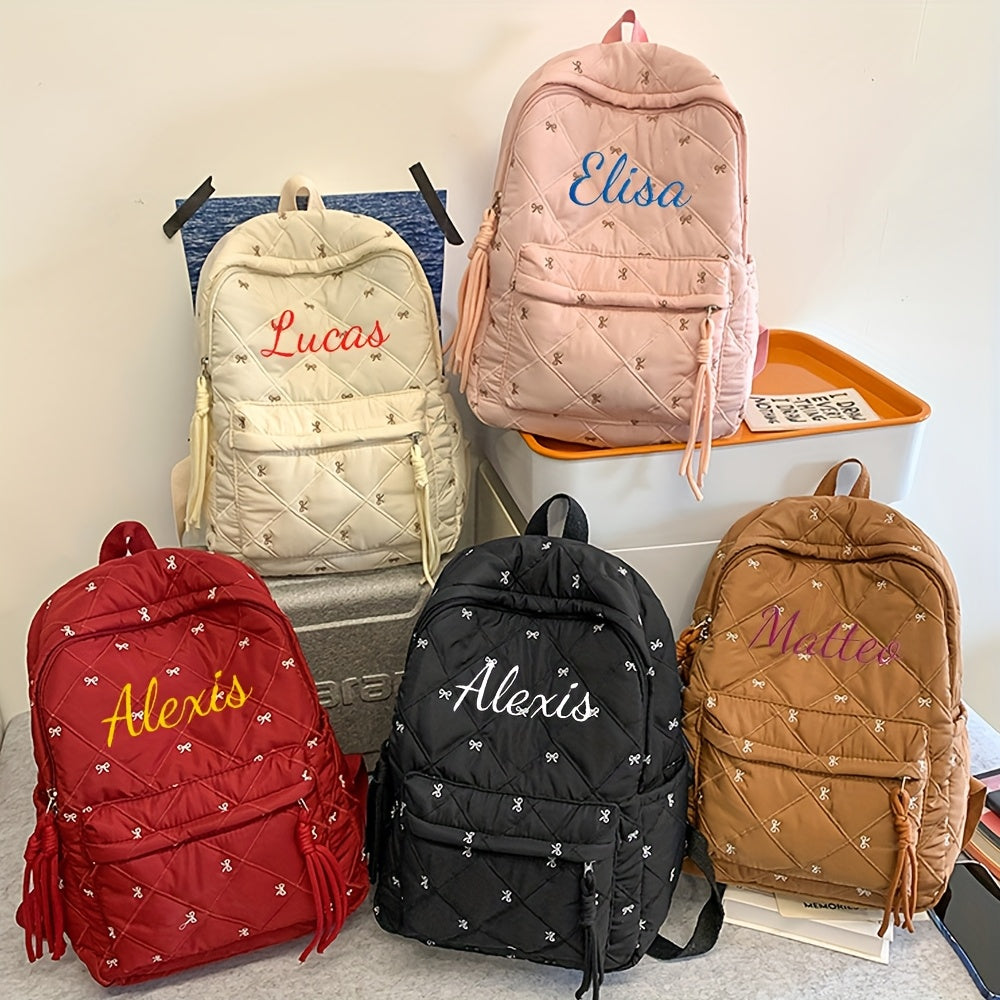 Personalized Student Backpacks | Custom Name Embroidered Bags with Large Capacity And Adjustable Straps | Unisex Lightweight Travel Bags with a Stylish College Vibe | Ideal Choice for Halloween, Christmas, Birthday Parties