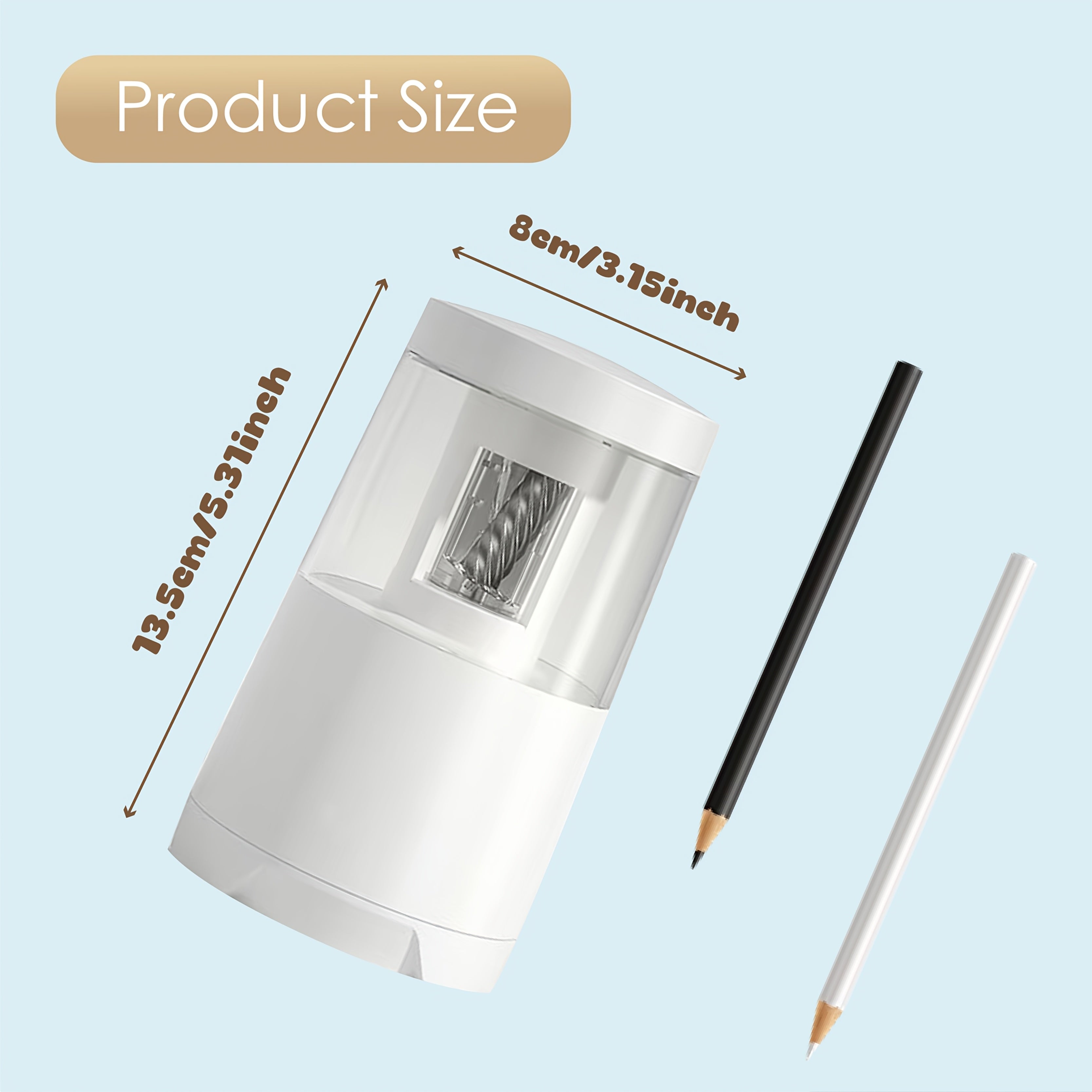 Electric Pencil Sharpener Designed for Professionals, Featuring Quick And Accurate Sharpening Capabilities. This Smart Automatic Device Offers Effortless Sharpening And Comes with Gift Stickers And USB