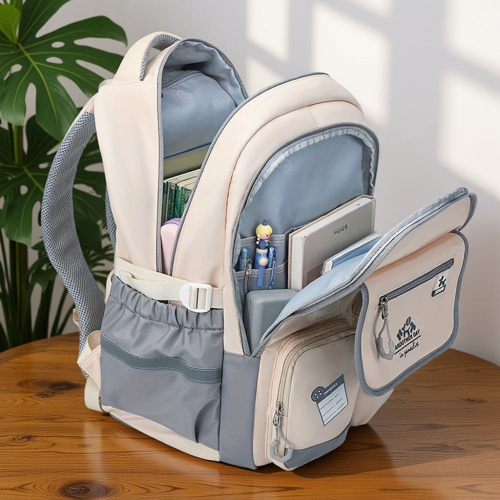 Stylish Student Backpack Stylish Minimalist Backpack for High School & College Students | Large Capacity with Six Pockets, Suitable for Teenagers