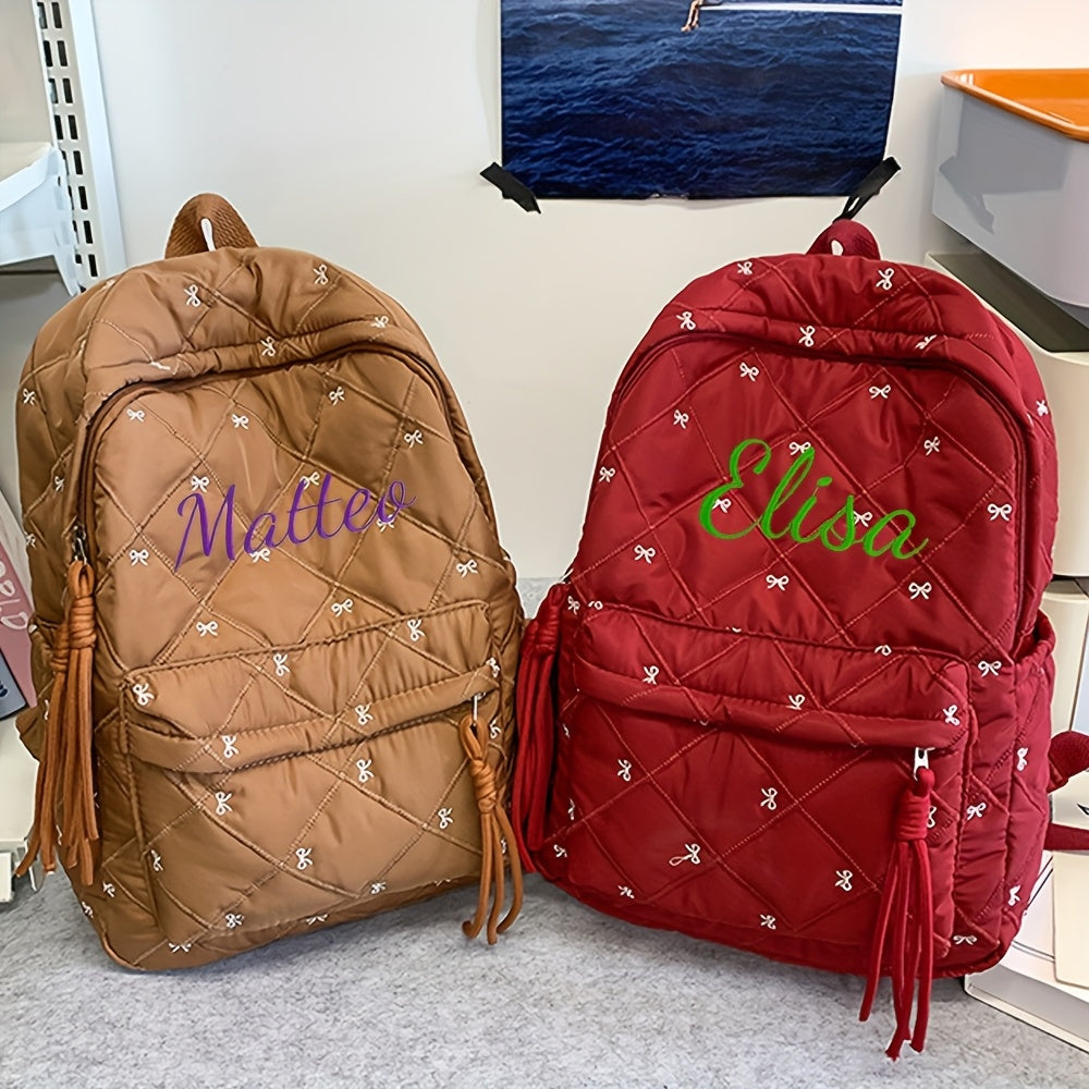Personalized Student Backpacks | Custom Name Embroidered Bags with Large Capacity And Adjustable Straps | Unisex Lightweight Travel Bags with a Stylish College Vibe | Ideal Choice for Halloween, Christmas, Birthday Parties
